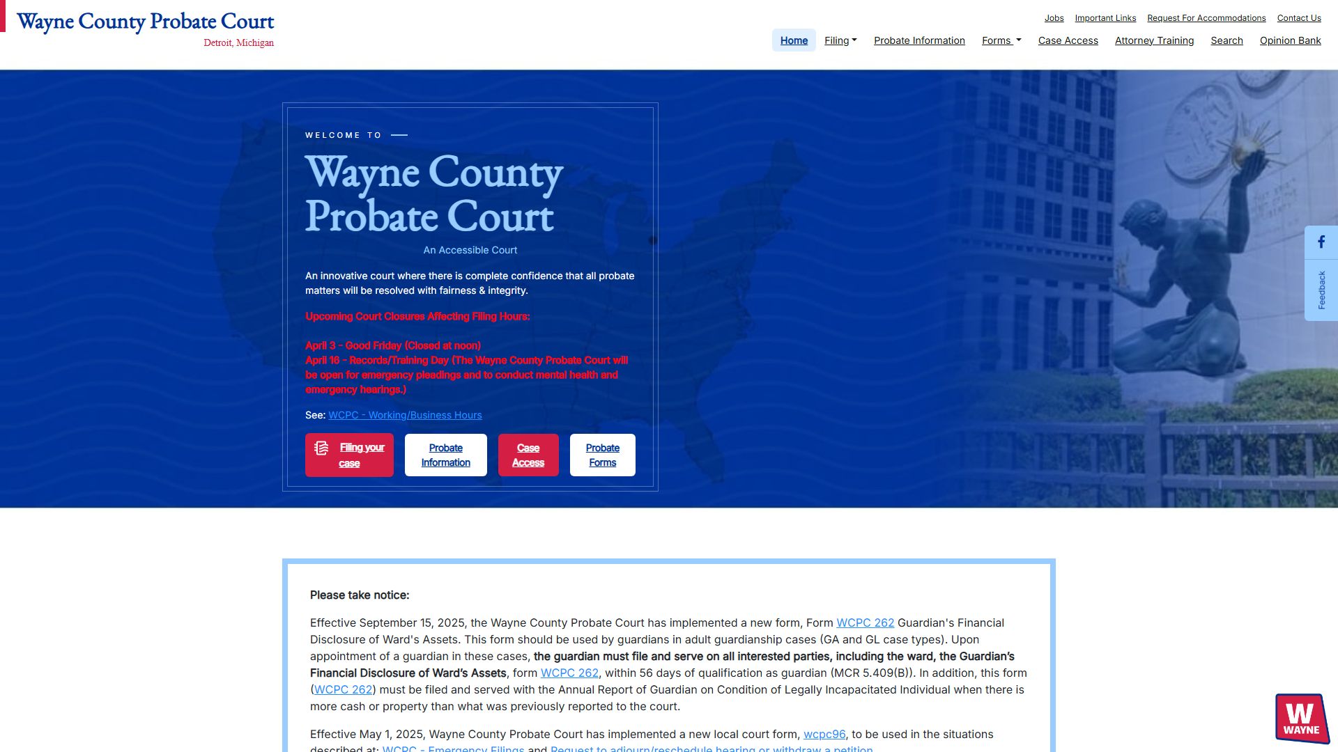 Wayne County Probate Court for Detroit probate court records