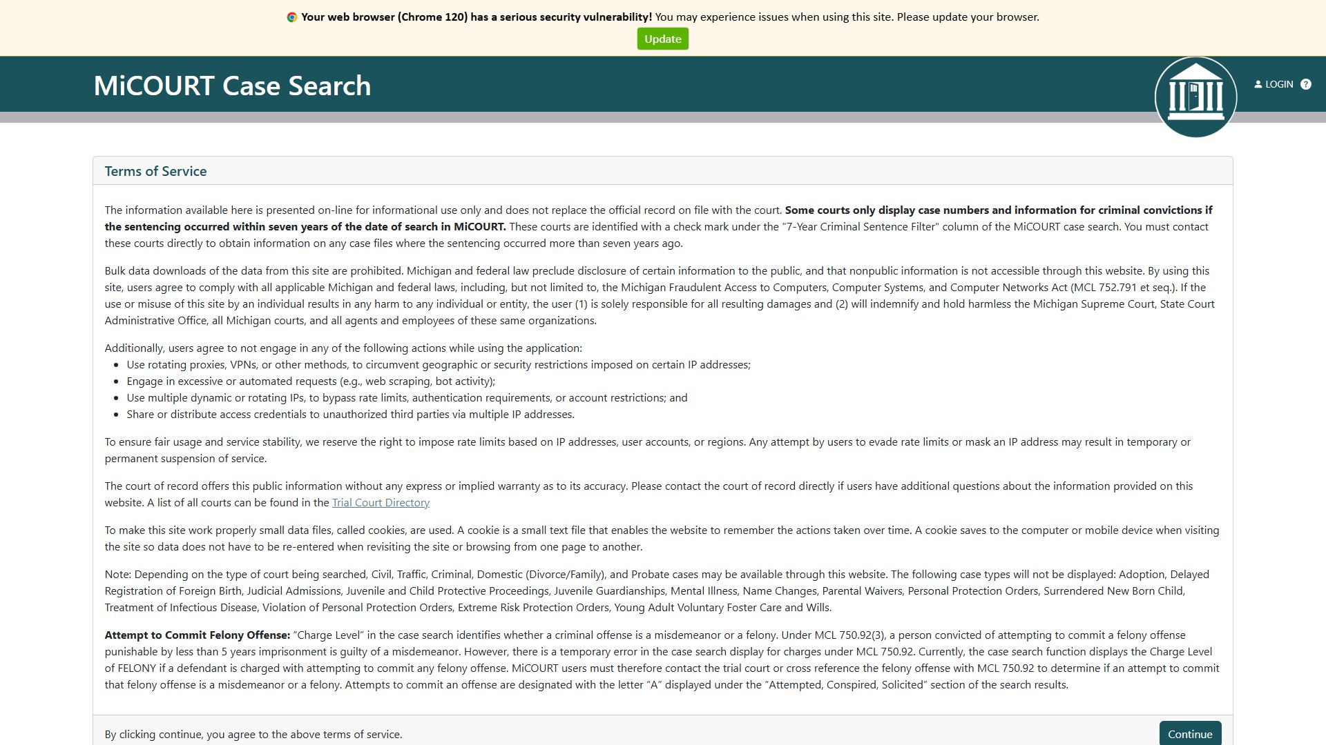 MiCOURT search for Flint probate court records in Genesee County