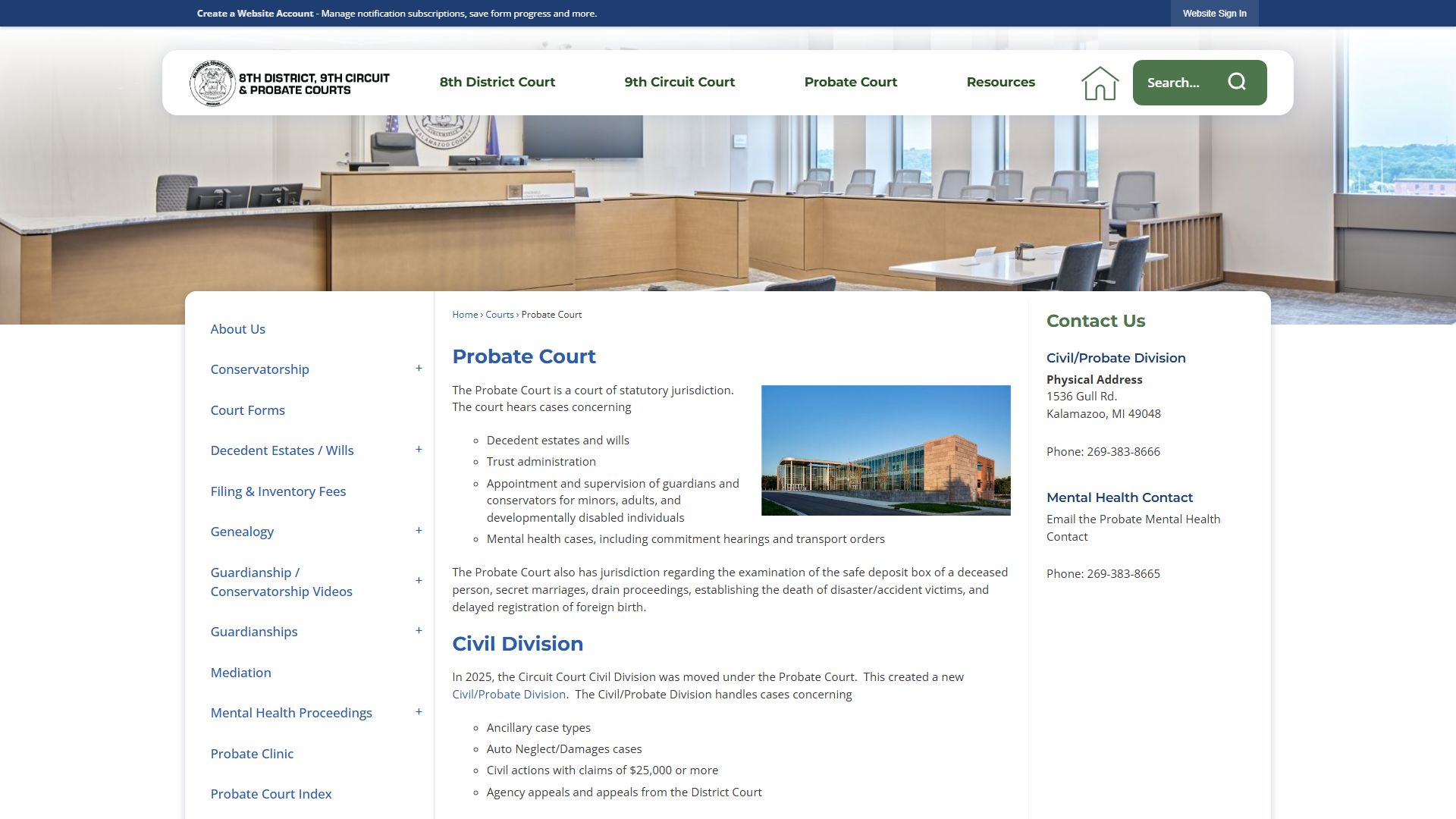 Kalamazoo County Probate Court search for Kalamazoo probate court records