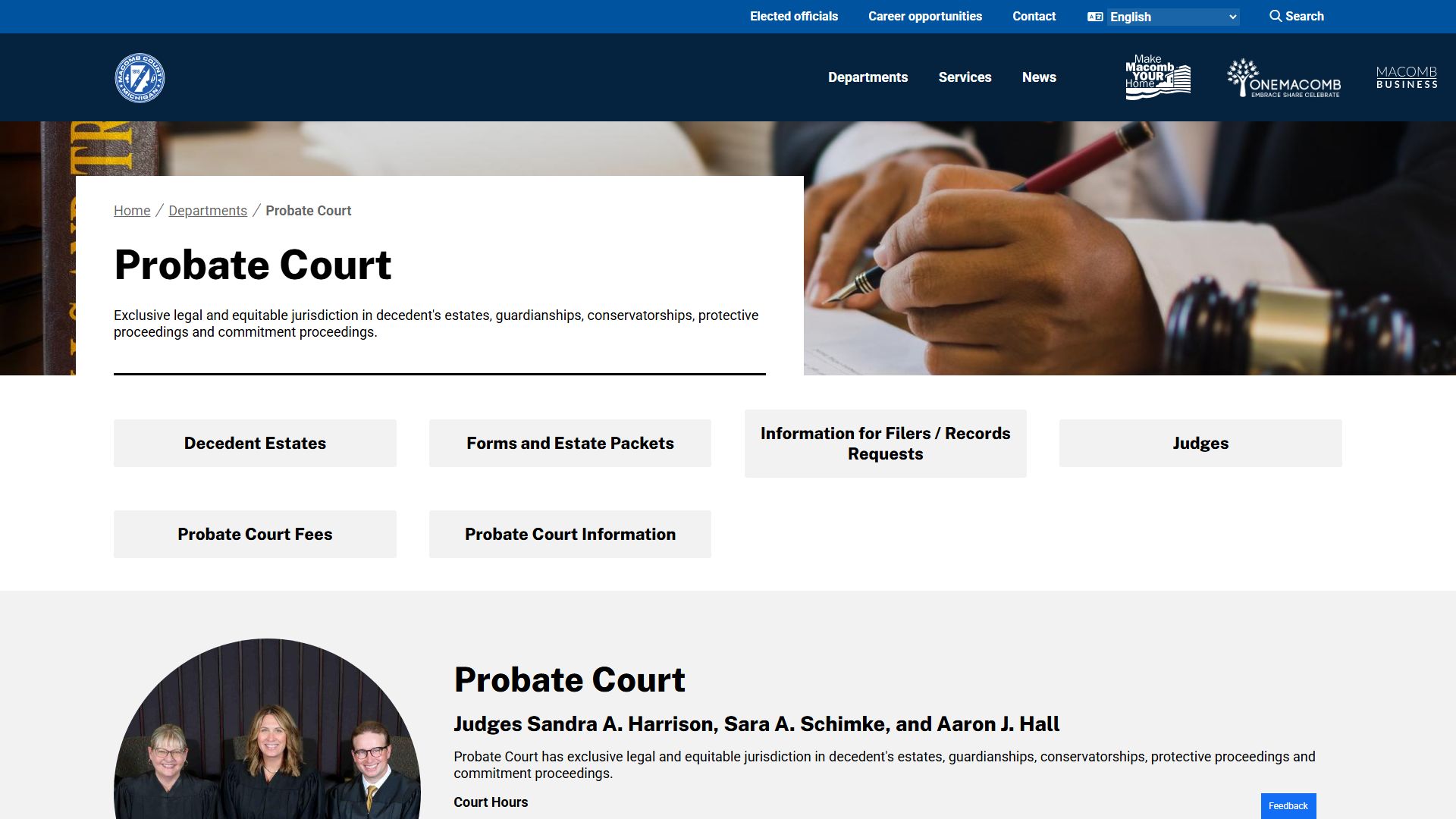 Macomb County probate court records for Macomb Township
