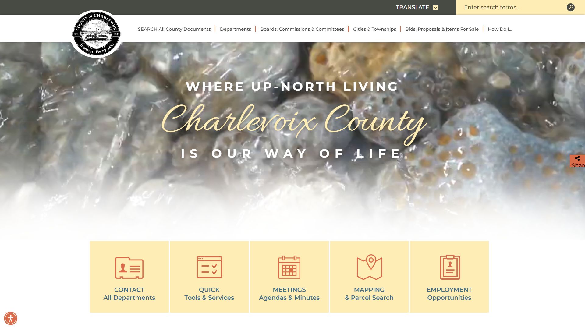 Charlevoix County website for probate court records