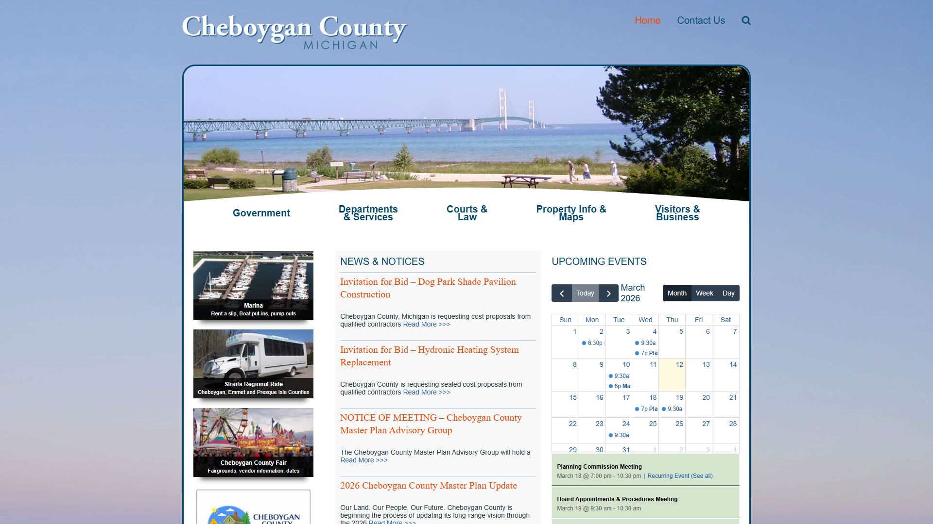 Cheboygan County website for probate court records
