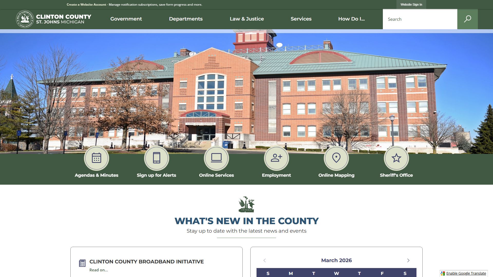 Clinton County website for probate court records access
