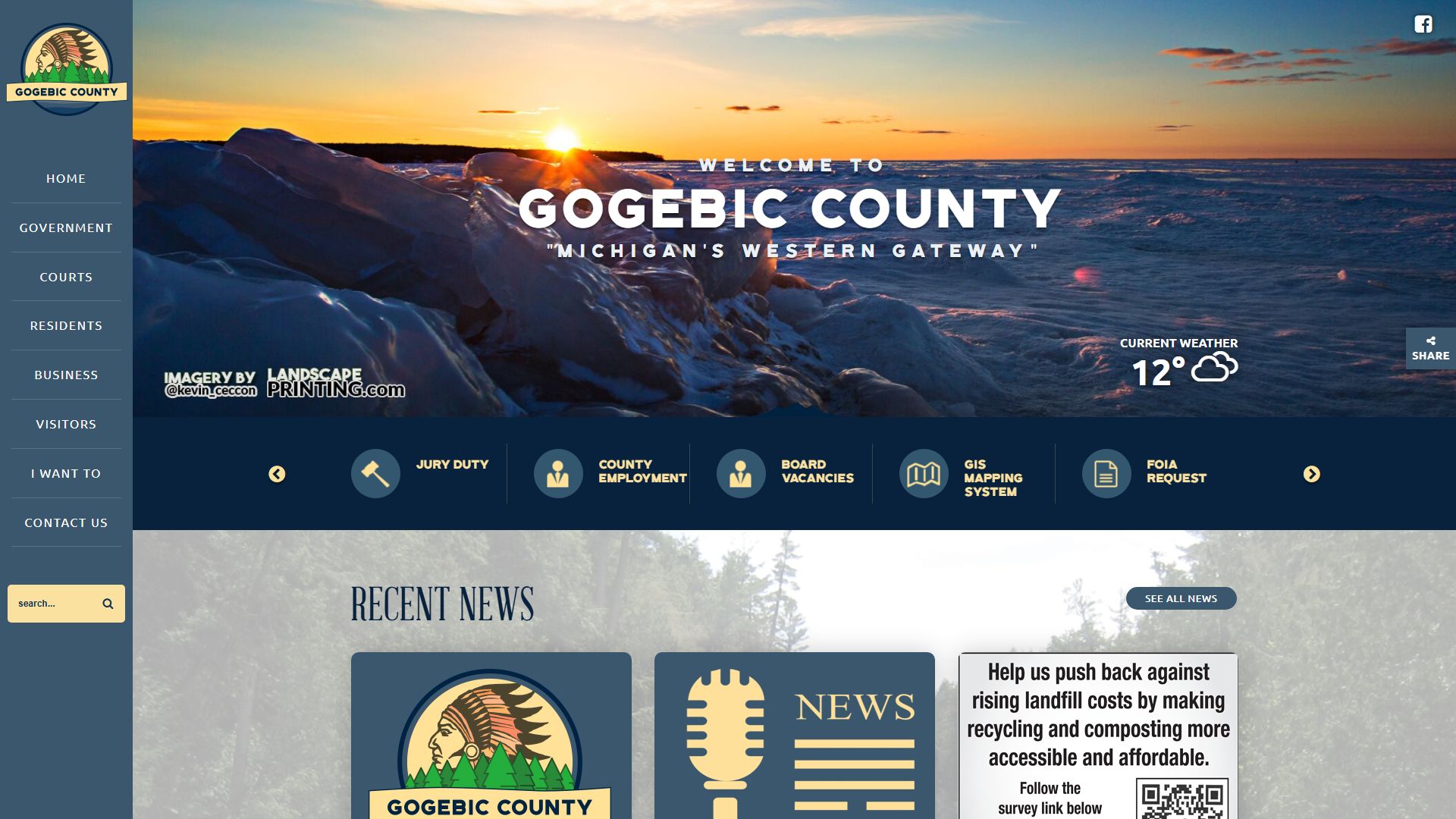 Gogebic County website for probate court records information