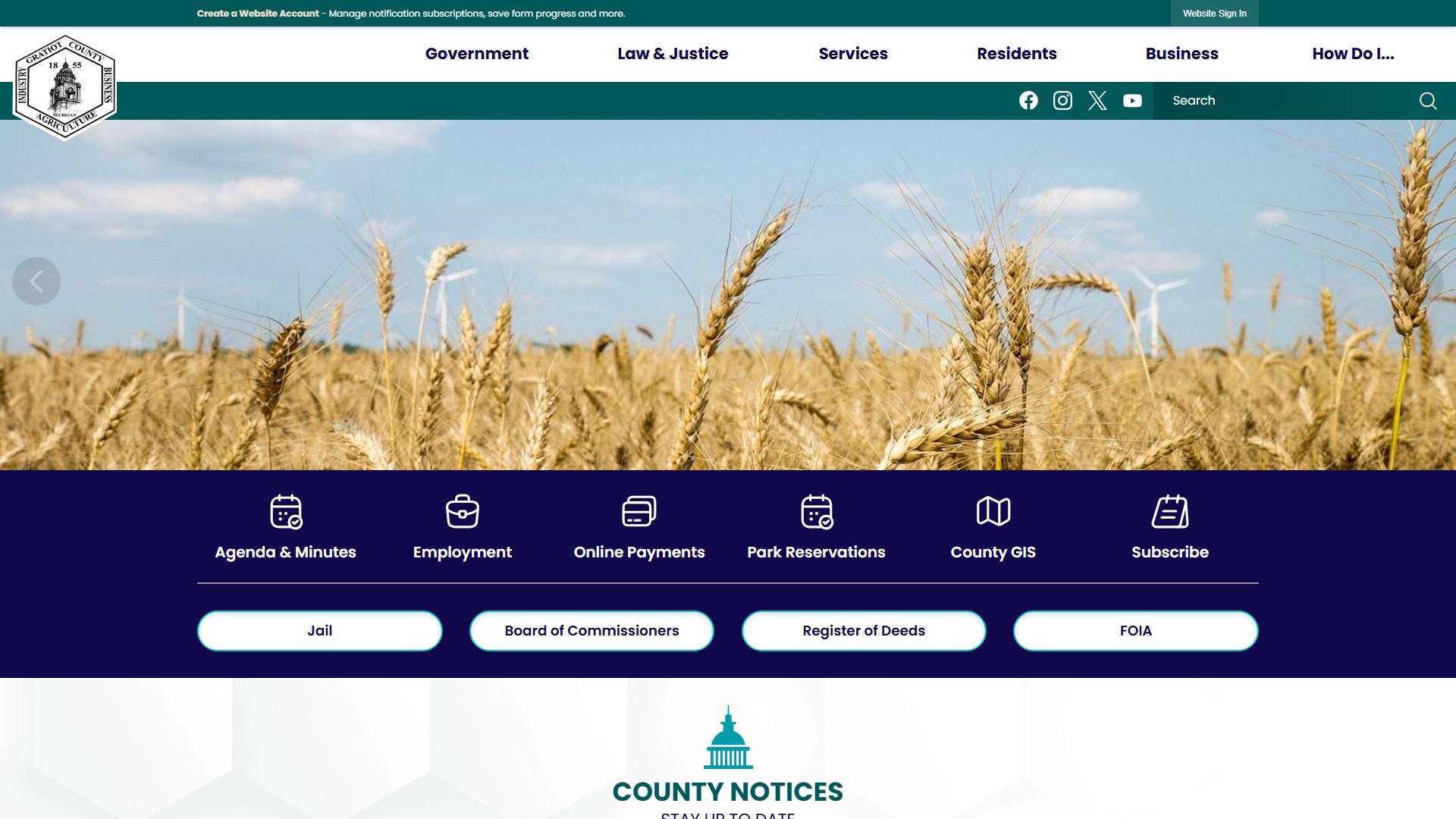 Gratiot County website for probate court records
