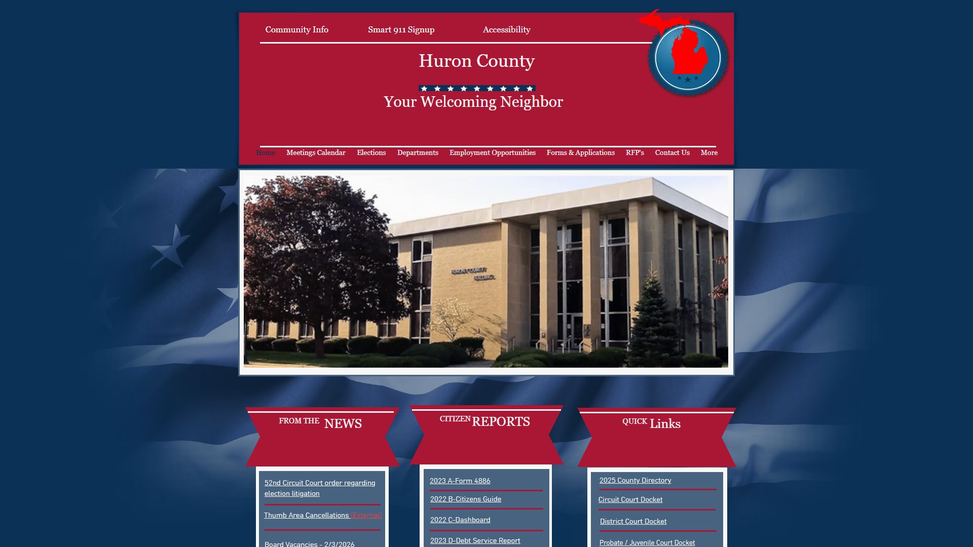 Huron County website for probate court records