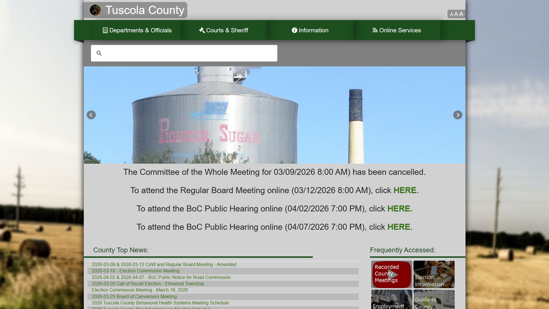 Tuscola County probate court records resource page