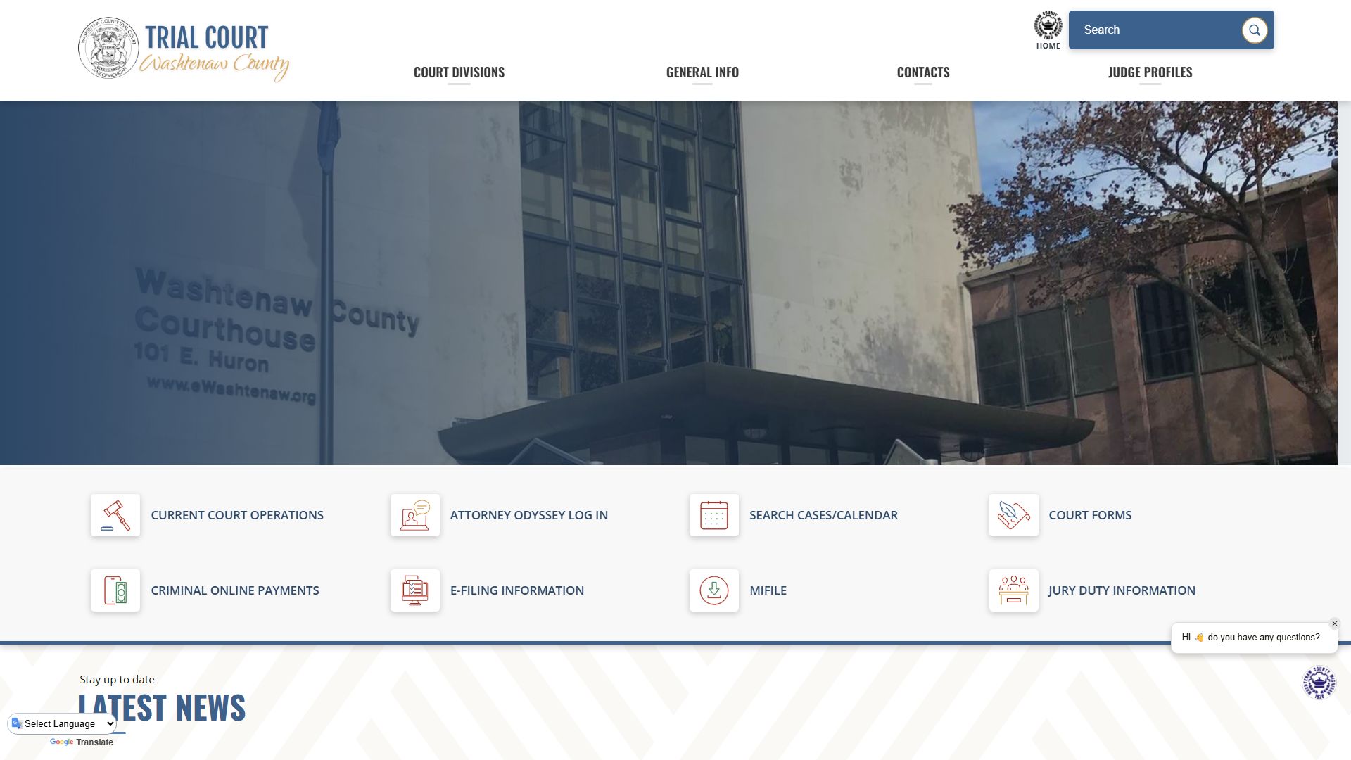 Washtenaw County Trial Court information for probate court records