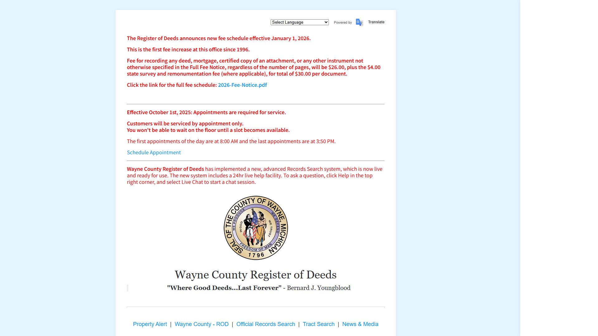 Wayne County land records search related to probate court records