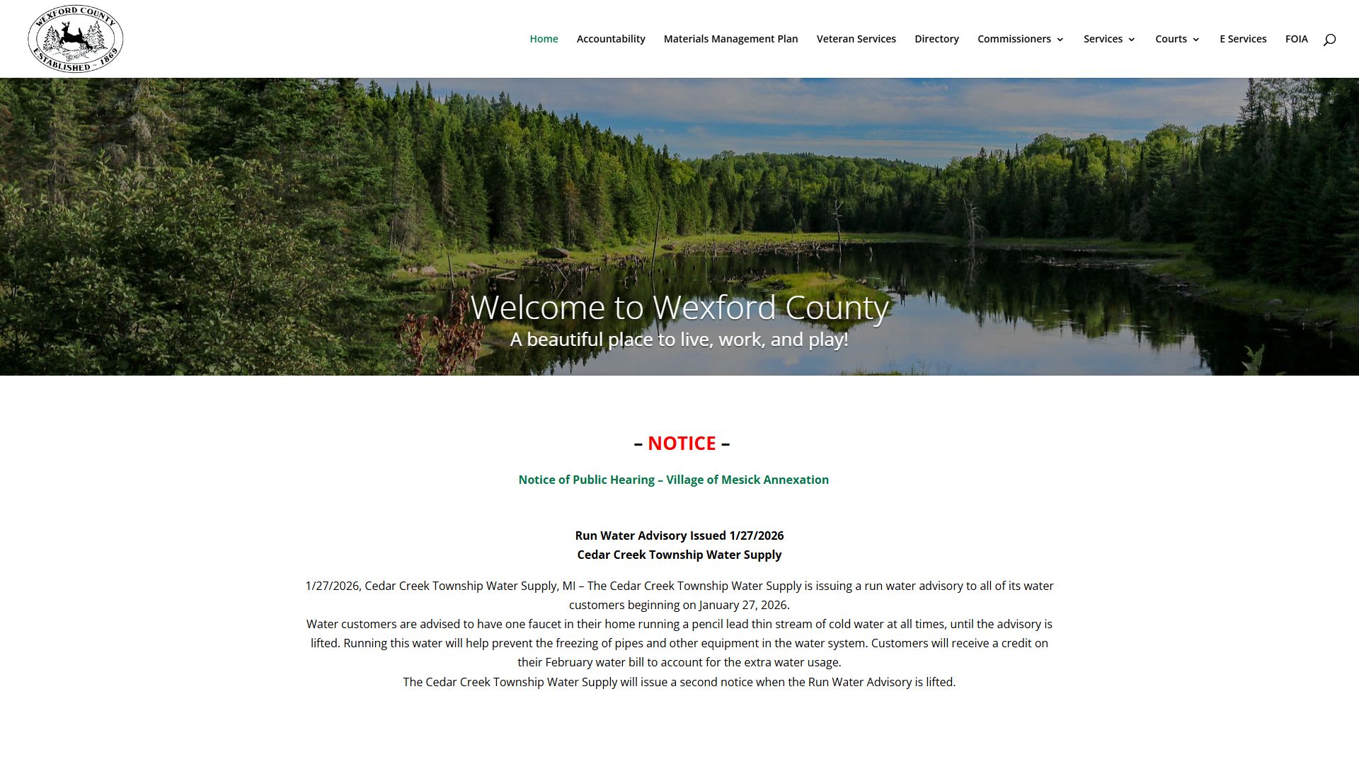 Wexford County government website for probate court records